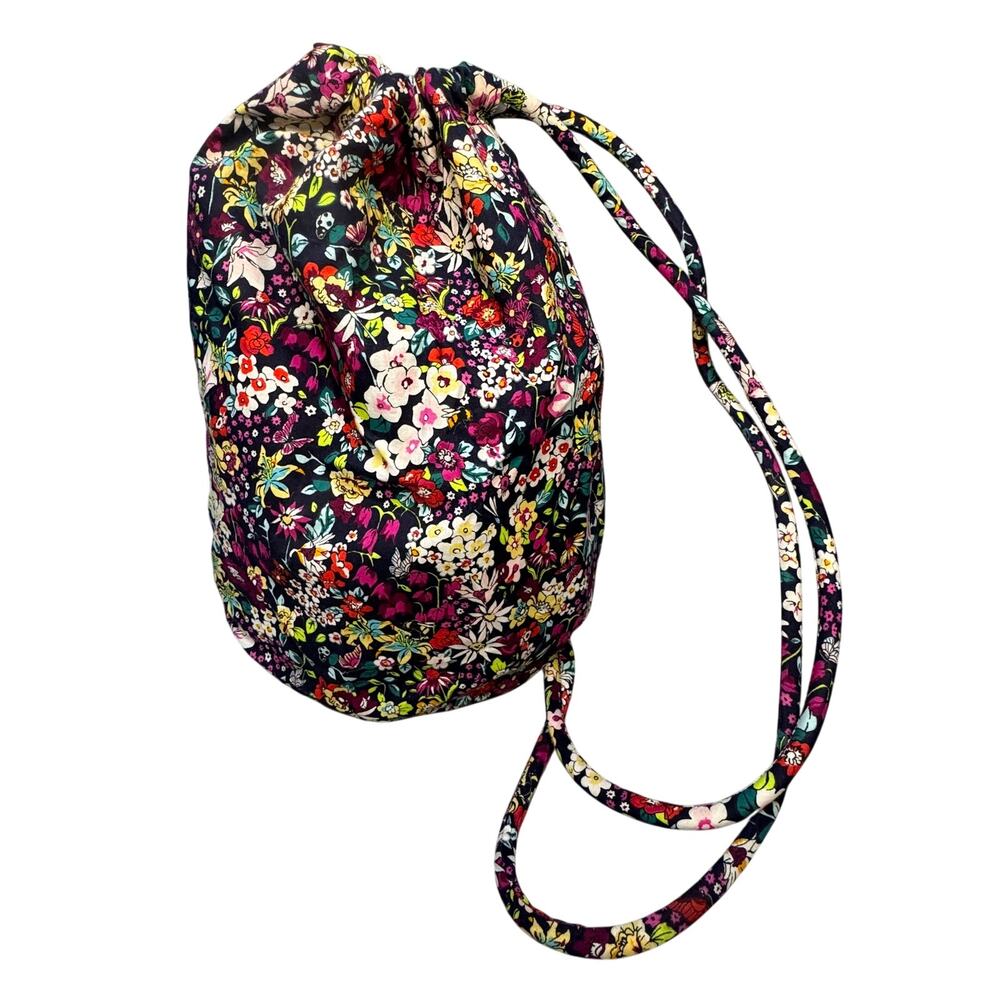 Vera Bradley Ditty Drawstring Backpack Water-resistant Lining Itsy Ditsy